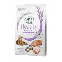 OptiMeal Beauty Harmony Беззерновий сухий корм для котів, лосось, мідії, креветки, 4кг