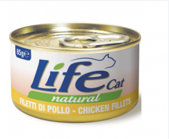 LifeCat Natural Консервированный корм для котов с куриным филе 85гр