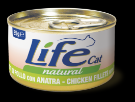 LifeCat Natural Консервированный корм для котов с курицей и уткой 85гр