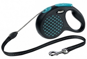 Flexi Design 5m, трос, чорний-синій 20kg