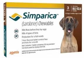 Zoetis Simparica таблетки від бліх та кліщів для собак 40-60кг 3шт