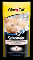 GimCat Katzentabs, таблетки для кошек рыба, сыр маскарпоне и биотин 40г