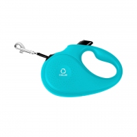 Collar рулетка для собак S, 15кг, 5м стрічка блакитна