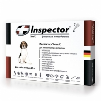 Inspector капли от 14 внешних и внутрених паразитов для собак 10-25кг