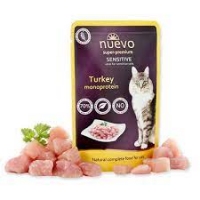 NUEVO Sensitive Cat,  пауч з монопротеином індички, для дорослих чутливих котів, 85г