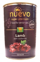 NUEVO Senior, консервований корм з ягнятком та журавлиною, для літніх котів, 400г