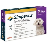 Zoetis Simparica таблетки от блох и клещей для собак 2,5-5кг 3шт (1 шт)