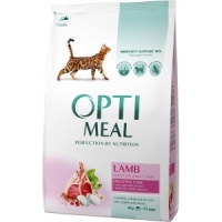 OptiMeal сухий корм для котів з чутливим травленням зі смаком ягняти 4кг