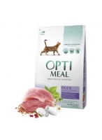 OptiMeal сухий корм для котів з ефектом виведення шерті зі смаком качки 4кг