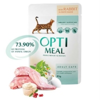 OptiMeal пауч для котів кролик у білому соусі 85г (12 шт)