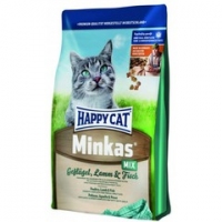 Happy Cat Minkas Mix полнорационный корм для котов с курицей, рыбой и ягненком 1,5кг