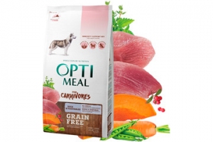 OptiMeal беззерновий сухий корм для собак качка та овочі 1,5 кг