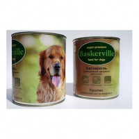 Baskerville консерва для собак кролик з вермішеллю та морквою 400г