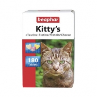 Beaphar Kitty's MIX витамины для котов с таурином биотином, протеином и сыром 180шт 