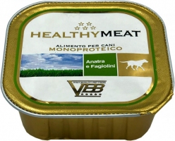 Healthy Meat, монопротеиновый влажный корм для собак, паштет с уткою и залено фасольюй 150г