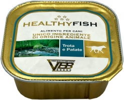 Healthy Fish, монопротеиновый влажный корм для собак, паштет с форелью и картошкой, 150г