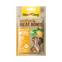 GimDog Superfood Meat Bones, мясные косточки для собак с курицей, бананом и сельдереем 70г