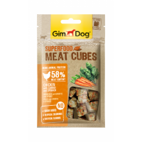 GimDog Superfood Meat Cubes, мясные кубики для собак с курицей, морковью и шпинатом 70г
