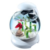 Tetra Cascade Globe, полный аквариумный комплект, белый, круглый для петушка или золотой рыбки, 6,8л