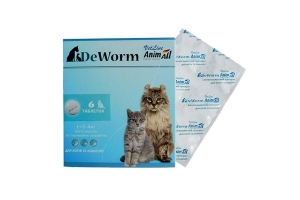 Animall VetLine DeWorm, антигельминтные таблетки для котов и котят, 6т (1шт)
