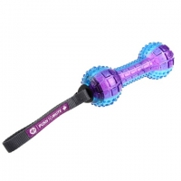 Іграшка для собак Гантеля з ручкою GiGwi Push To Mute зі звуком, який відкл., purple/blue
