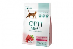 OptiMeal сухий корм для котів зі смаком телятини 300г