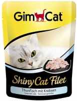 GimCat ShinyCat Filet павук для котів з тунцем та крабами 70г