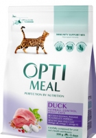 OptiMeal сухий корм для котів з ефектом виведення шерті зі смаком качки 300г