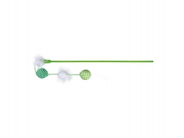 Trixie Игрушка палочка с тканевыми мячиками, 45см
