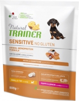 Natural Trainer Puppy Small Dog Sensitive No Gluten wirh salmone, сухой корм с лососем, 800+800г