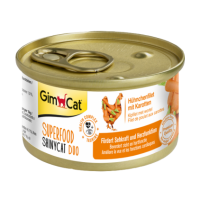 GimCat ShinyCat Superfood лакомство для кошек с курицей и морковкой 70г