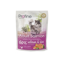 ProFine DERMA лосось та рис для довгошерстих та напівдовгошерстих котів та кішок 300g