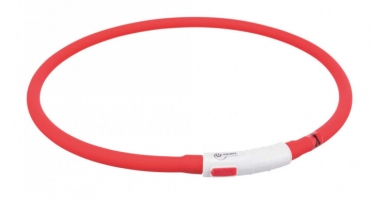 Trixie нашийник світиться з USB, червоний XS-XL 70 см/10 мм