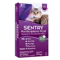 Sentry PurrScriptions капли от блох клещей для кошек больше 2.2кг (3 шт)