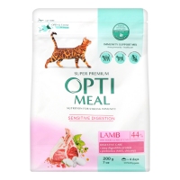 OptiMeal сухой корм для котов со вкусом ягненка 200г