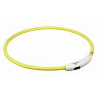 Trixie нашийник, що світиться з USB, жовтий L-XL 65 см/ø 7 мм