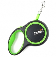  Animall Рулетка-повідець для собак RETRACTABLE з диспенсером, до 15кг/3м, зелена, S
