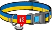 Collar WAUDOG  нашийник з малюнком Прапор (ш - 10 мм, дл - 20-30 мм),